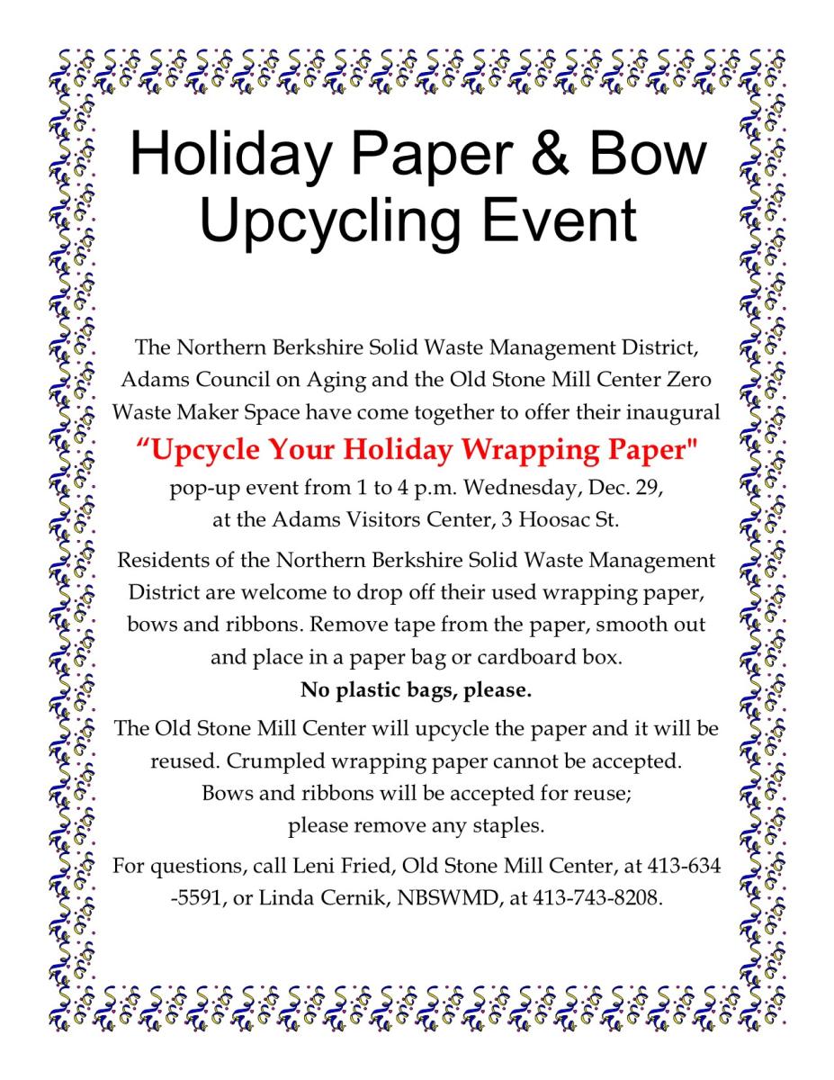 Holiday Paper &amp; Bow Upcycling Event