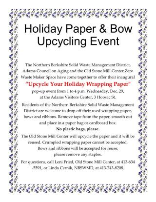 Holiday Paper & Bow Upcycling Event