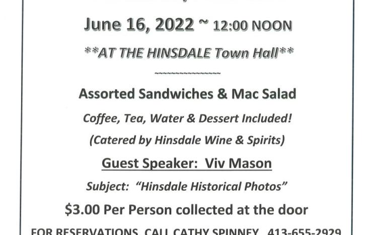 Hinsdale/Peru Luncheon June 16, 2022
