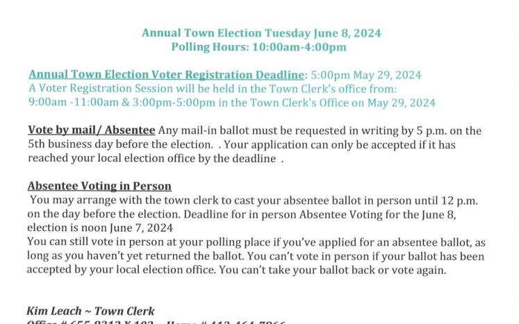 Annual Town Election and meeting